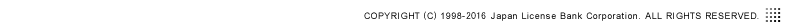 COPYRIGHT (C) 1998-2016 Japan License Bank Corporation. ALL RIGHTS RESERVED.